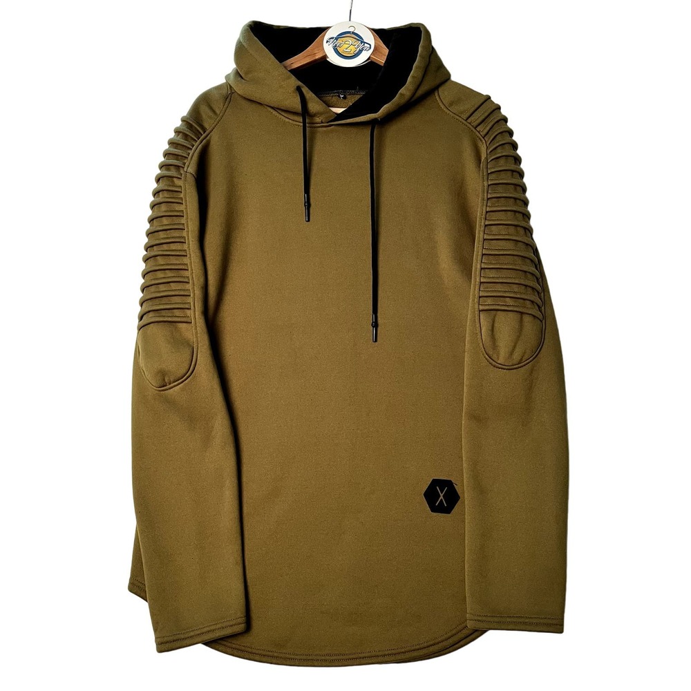 Two Panel Sleeve Pullover Hoodies Green and Grey